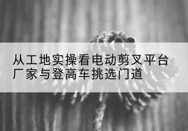阳新电动剪叉升降平台厂家-从工地实操看电动剪叉平台厂家与登高车挑选门道